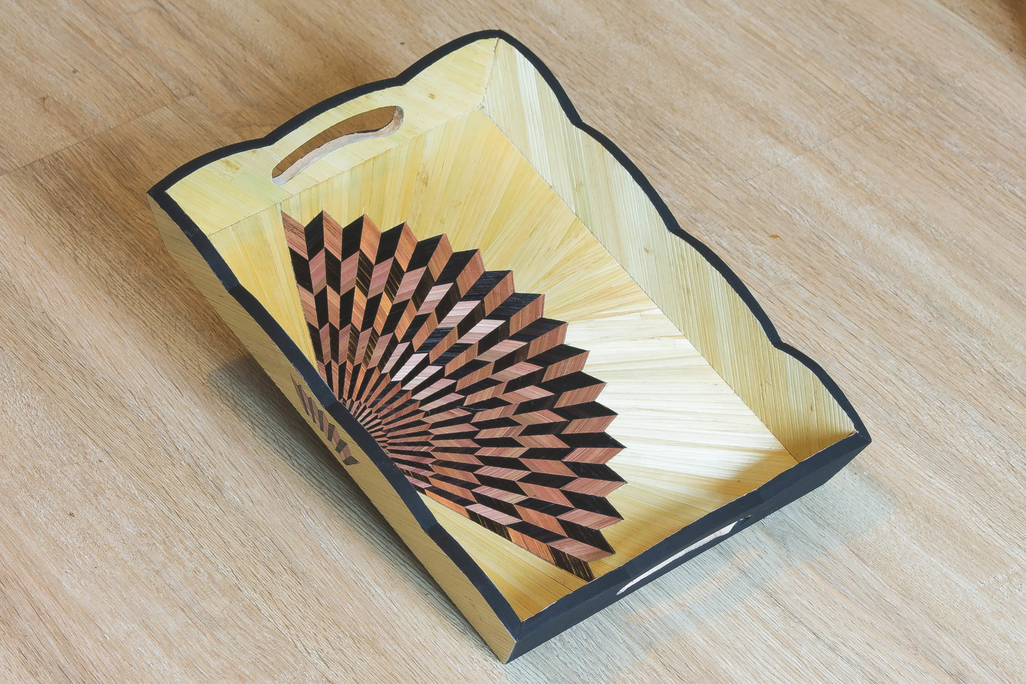 marqueterie de paille, plateau