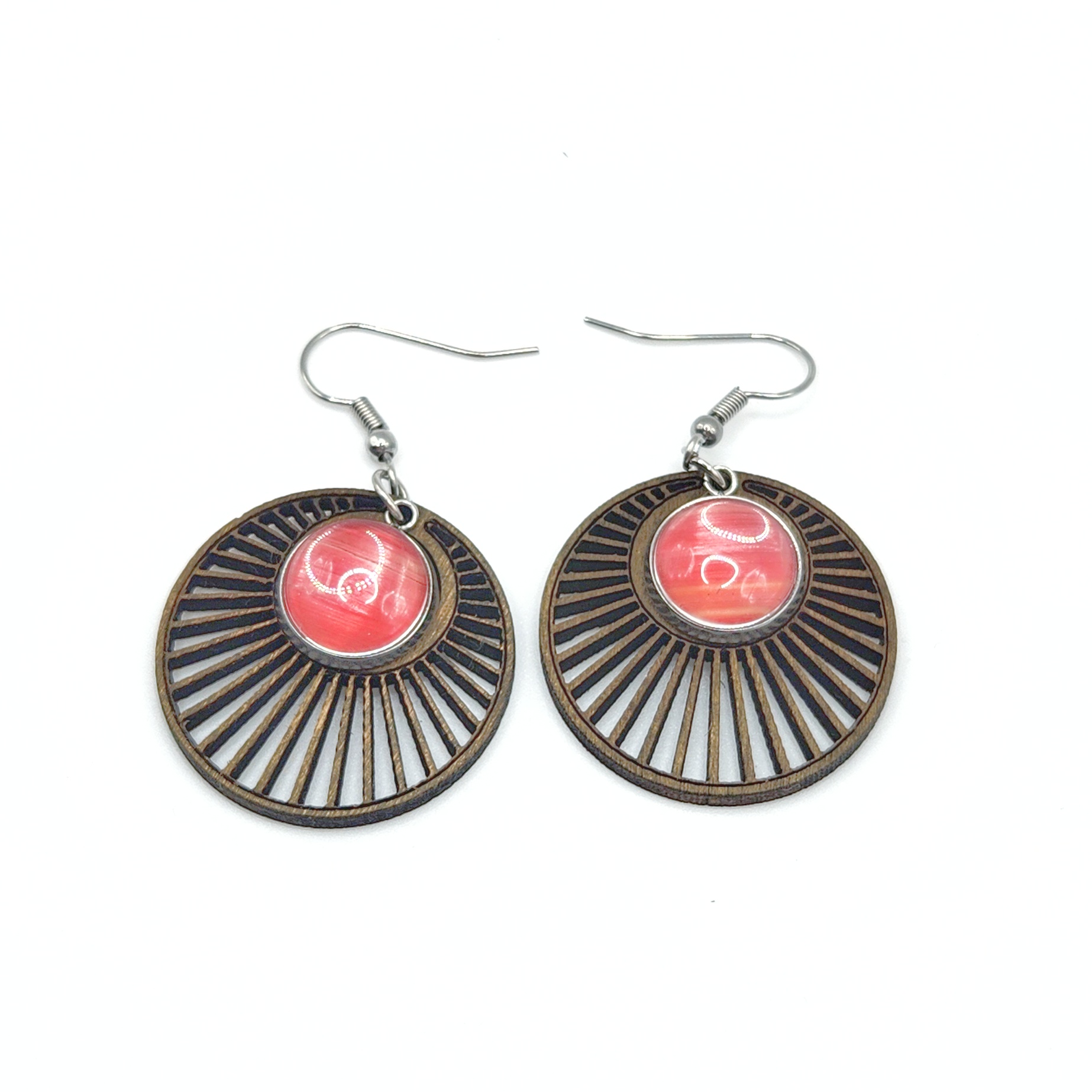 Boucles d'oreilles marqueterie de paille de seigle – Fait main France (Copie) – Image 8