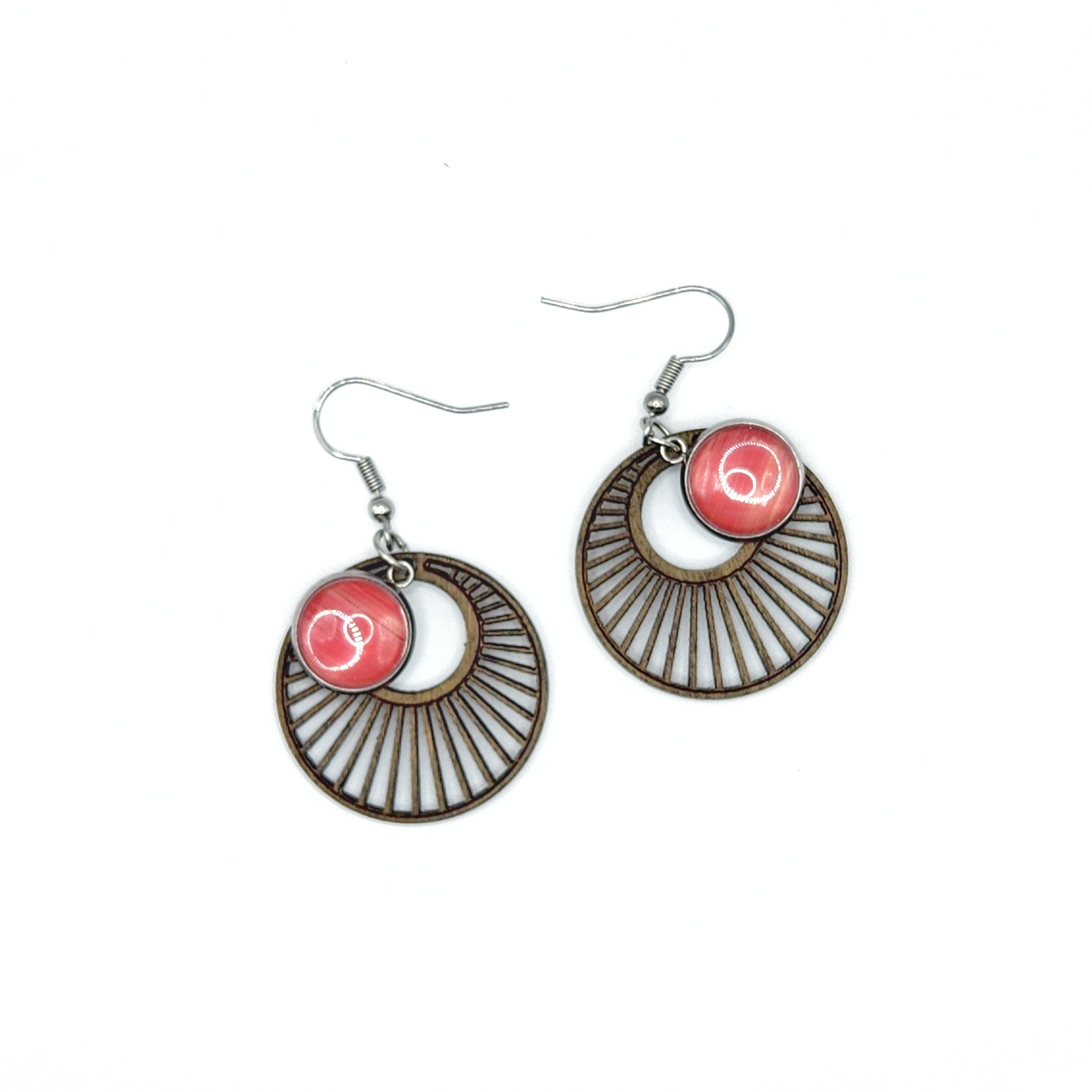 Boucles d'oreilles marqueterie de paille de seigle – Fait main France (Copie) – Image 6