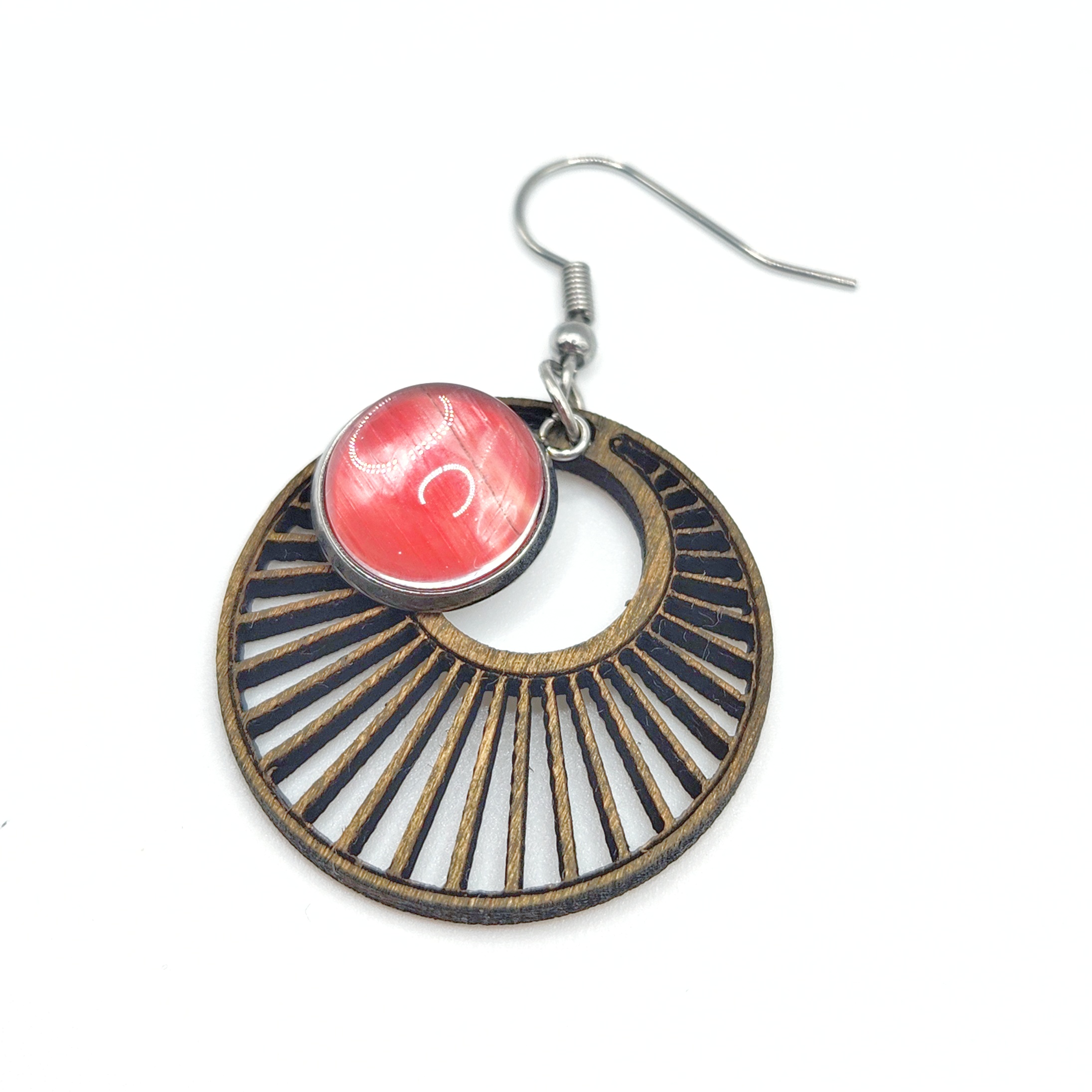 Boucles d'oreilles marqueterie de paille de seigle – Fait main France (Copie) – Image 5