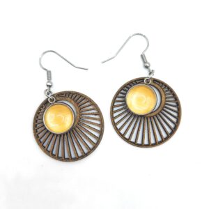 Boucles d'oreilles marqueterie de paille de seigle – Fait main France