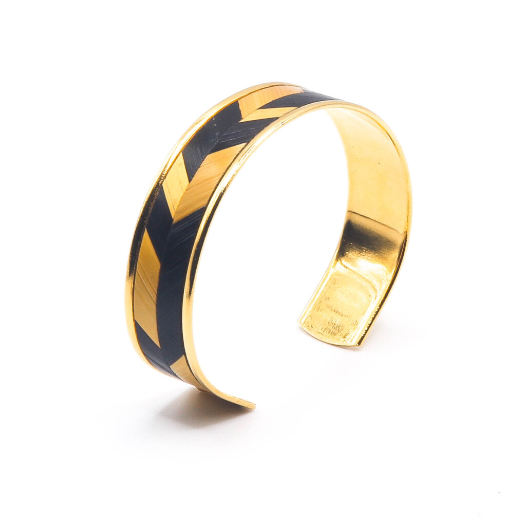 Bijou en paille de seigle fait main, bracelet aux reflets dorés